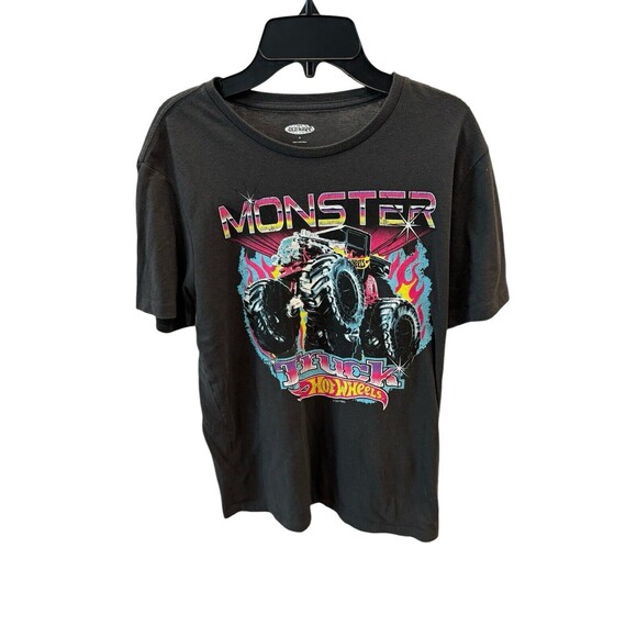 Hot Wheels‎ Monster Truck Gray Graphic T Shirt Adult Size Small Old Navy **hole - Picture 2 of 13